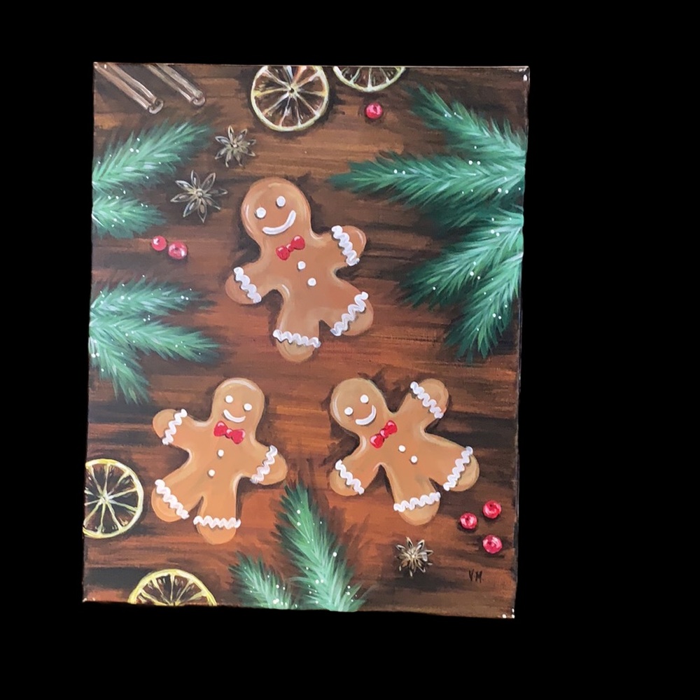 SALE!! Gingerbread Christmas painting